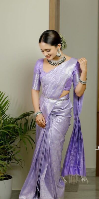 KPR 259 Lavender Soft Lichi Silk Saree with Lace Work & Lace Border. Introductory Price ₹1349. Delivery 4-6 Working Days. Shop now. | Bollywood Sarees, Creative Sarees, Designer Sarees, Embroidered Sarees, Ethnic Saree, Modern Digital sarees, Party Wear Sarees, Sarees