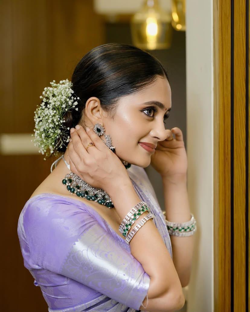 KPR 259 Lavender Soft Lichi Silk Saree with Lace Work & Lace Border. Introductory Price ₹1349. Delivery 4-6 Working Days. Shop now. | Bollywood Sarees, Creative Sarees, Designer Sarees, Embroidered Sarees, Ethnic Saree, Modern Digital sarees, Party Wear Sarees, Sarees