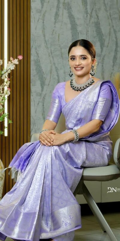 KPR 259 Lavender Soft Lichi Silk Saree with Lace Work & Lace Border. Introductory Price ₹1349. Delivery 4-6 Working Days. Shop now. | Bollywood Sarees, Creative Sarees, Designer Sarees, Embroidered Sarees, Ethnic Saree, Modern Digital sarees, Party Wear Sarees, Sarees