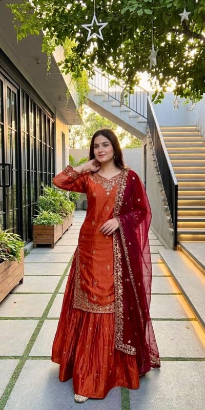 MT 1080 Orange Fandy Silk Lehenga Choli. Perfect for Wedding, Party, Engagement, Reception, Haldi – Available at ₹2399 only. Delivery 4-6 Working Da | Bollywood Lehenga, Creative Lehenga, Designer Lehenga, Embroidered Lehenga, Lehenga, Party Wear Lehenga