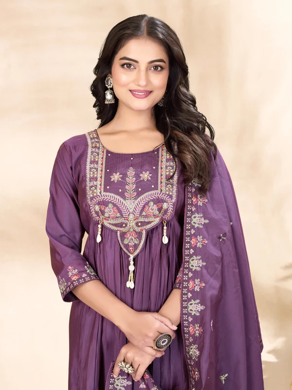 DIVA 136 Lavender in Viscose Roman Silk Embroidery Work & Hand Work Salwar Suit . Best Price ₹2099. Delivery 4-6 Working Days. Shop now. | Jump Suits, Straight Suits, Casual Suits, Creative suits, Designer Suits, Palazzo Suits, Party Wear Suits, Patiala Suits, Salwar suit