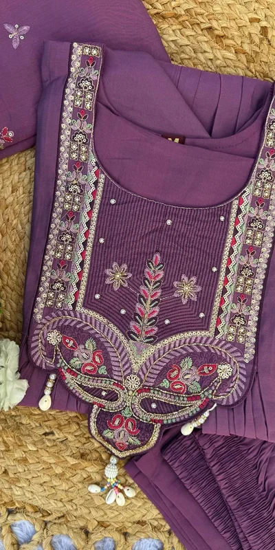 DIVA 136 Lavender in Viscose Roman Silk Embroidery Work & Hand Work Salwar Suit . Best Price ₹2099. Delivery 4-6 Working Days. Shop now. | Jump Suits, Straight Suits, Casual Suits, Creative suits, Designer Suits, Palazzo Suits, Party Wear Suits, Patiala Suits, Salwar suit