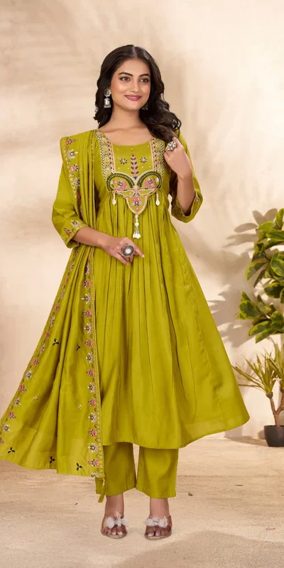 DIVA 136 Lime Green in Viscose Roman Silk Embroidery Work & Hand Work Salwar Suit . Best Price ₹2099. Delivery 4-6 Working Days. Shop now. | Jump Suits, Straight Suits, Casual Suits, Creative suits, Designer Suits, Palazzo Suits, Party Wear Suits, Patiala Suits, Salwar suit