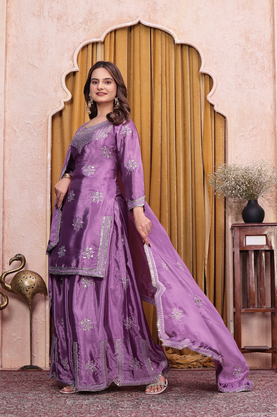 FE 142 Lavender in Chinon Embroidery Work & Sequins Work Salwar Suit . Special Price ₹2149. Delivery 4-6 Working Days. Shop now. | Jump Suits, Straight Suits, Casual Suits, Creative suits, Designer Suits, Palazzo Suits, Party Wear Suits, Patiala Suits, Salwar suit