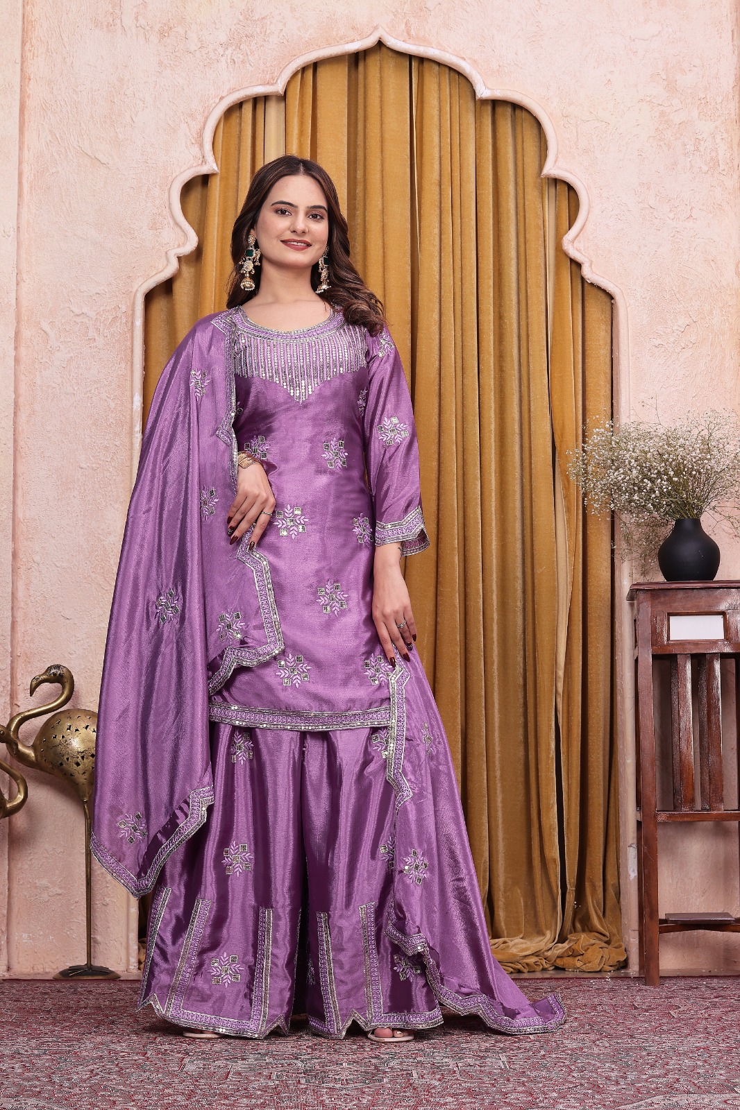 FE 142 Lavender in Chinon Embroidery Work & Sequins Work Salwar Suit . Special Price ₹2149. Delivery 4-6 Working Days. Shop now. | Jump Suits, Straight Suits, Casual Suits, Creative suits, Designer Suits, Palazzo Suits, Party Wear Suits, Patiala Suits, Salwar suit