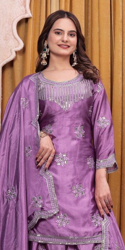 FE 142 Lavender in Chinon Embroidery Work & Sequins Work Salwar Suit . Special Price ₹2149. Delivery 4-6 Working Days. Shop now. | Jump Suits, Straight Suits, Casual Suits, Creative suits, Designer Suits, Palazzo Suits, Party Wear Suits, Patiala Suits, Salwar suit