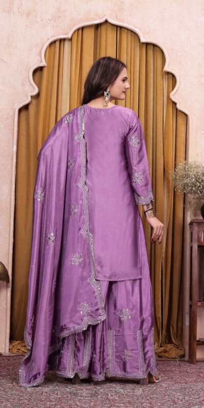 FE 142 Lavender in Chinon Embroidery Work & Sequins Work Salwar Suit . Special Price ₹2149. Delivery 4-6 Working Days. Shop now. | Jump Suits, Straight Suits, Casual Suits, Creative suits, Designer Suits, Palazzo Suits, Party Wear Suits, Patiala Suits, Salwar suit