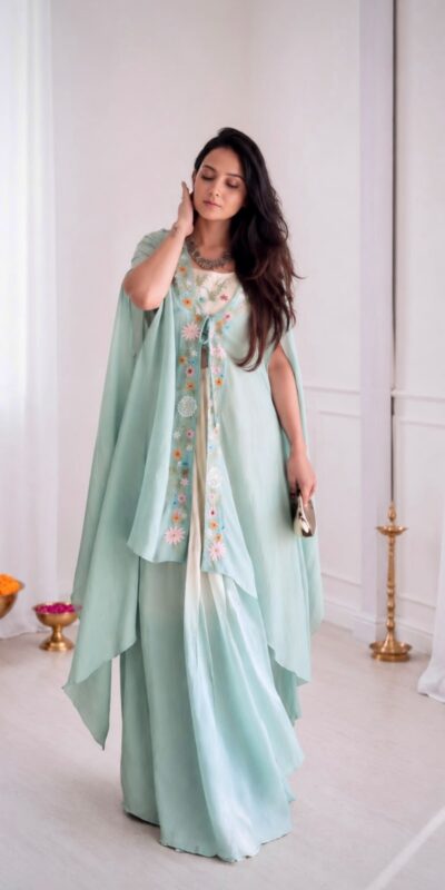 BB 70 Sky Blue Sky Blue Banglory Silk Dhoti Suit with Embroidery Work & Sequins Work. Grab it for ₹1999. Delivery 4-6 Working Days. Shop now. | Jump Suits, Straight Suits, Casual Suits, Creative suits, Designer Suits, Palazzo Suits, Party Wear Suits, Patiala Suits, Salwar suit