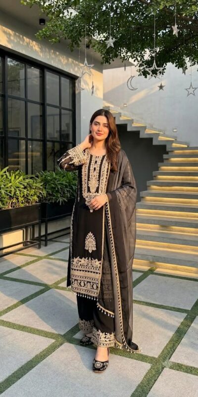 ST 247 Black | Black Faux Georgette Salwar Suit with Lace Work. Introductory Price ₹2449. Delivery 4-6 Working Days. Shop now. | Jump Suits, Straight Suits, Casual Suits, Creative suits, Designer Suits, Palazzo Suits, Party Wear Suits, Patiala Suits, Salwar suit