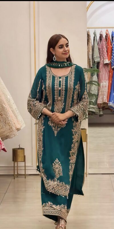 SR 1716 Teal Colour Faux Georgette Salwar Suit with Lace Work. Introductory Price ₹2449. Delivery 4-6 Working Days. Shop now. | Jump Suits, Straight Suits, Casual Suits, Creative suits, Designer Suits, Palazzo Suits, Party Wear Suits, Patiala Suits, Salwar suit