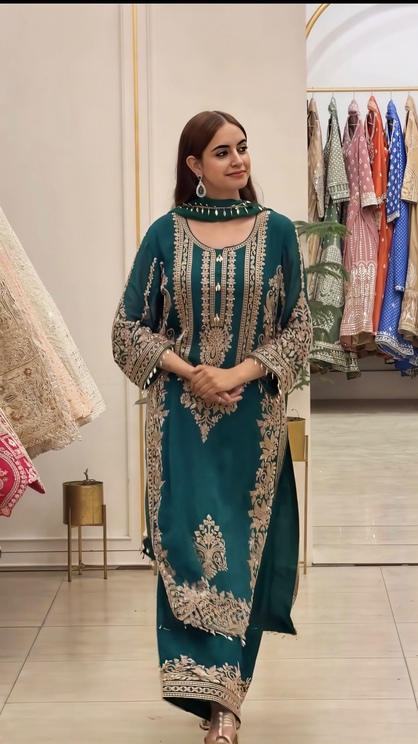 SR 1716 Teal Colour Faux Georgette Salwar Suit with Lace Work. Introductory Price ₹2449. Delivery 4-6 Working Days. Shop now. | Jump Suits, Straight Suits, Casual Suits, Creative suits, Designer Suits, Palazzo Suits, Party Wear Suits, Patiala Suits, Salwar suit