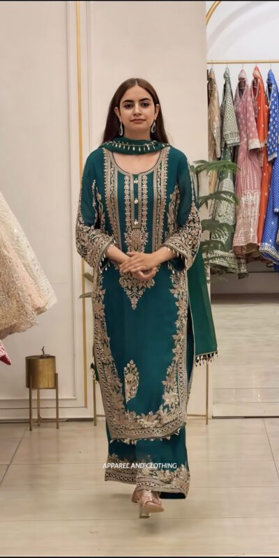 SR 1716 Teal Colour Faux Georgette Salwar Suit with Lace Work. Introductory Price ₹2449. Delivery 4-6 Working Days. Shop now. | Jump Suits, Straight Suits, Casual Suits, Creative suits, Designer Suits, Palazzo Suits, Party Wear Suits, Patiala Suits, Salwar suit