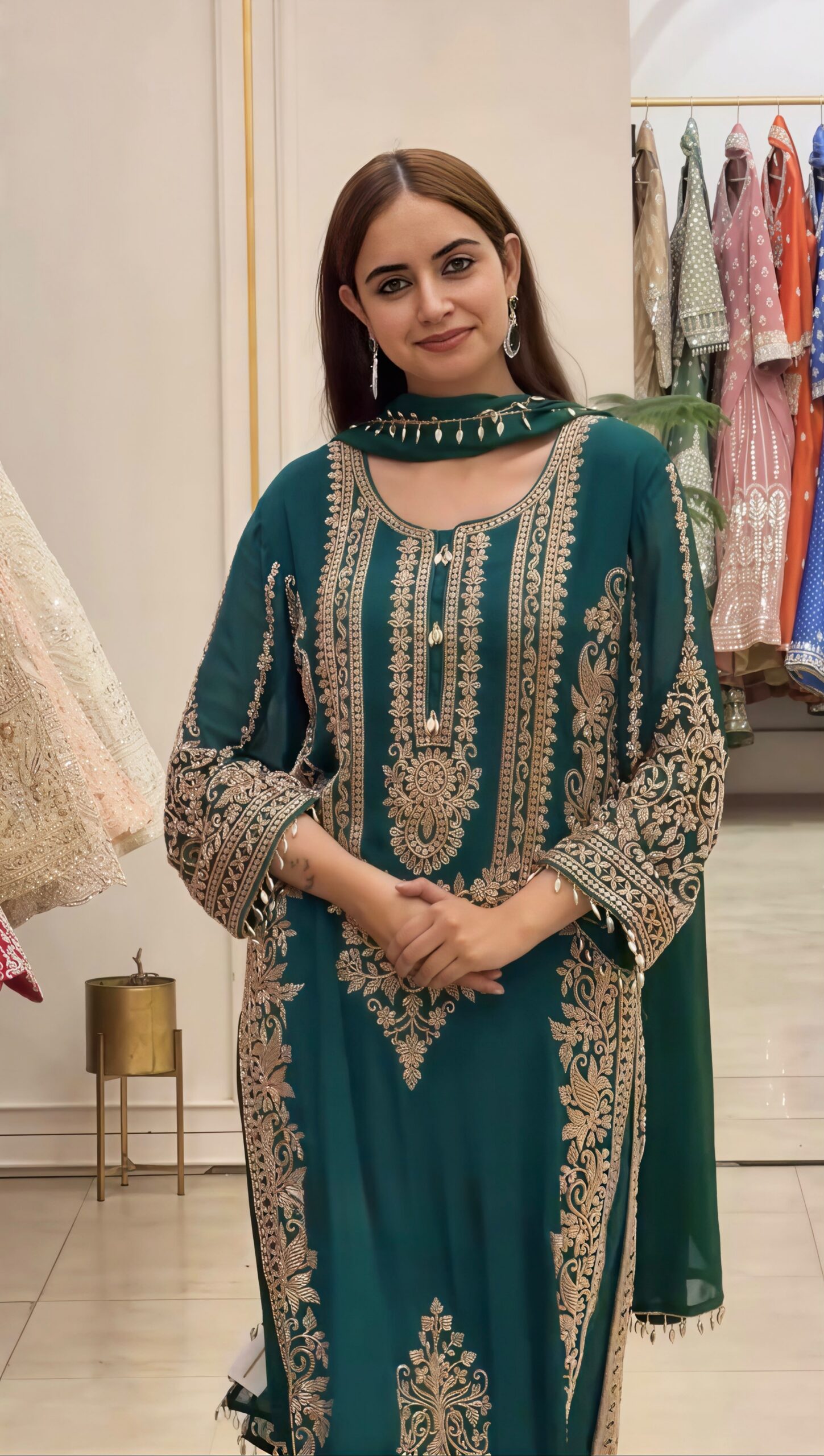 SR 1716 Teal Colour Faux Georgette Salwar Suit with Lace Work. Introductory Price ₹2449. Delivery 4-6 Working Days. Shop now. | Jump Suits, Straight Suits, Casual Suits, Creative suits, Designer Suits, Palazzo Suits, Party Wear Suits, Patiala Suits, Salwar suit