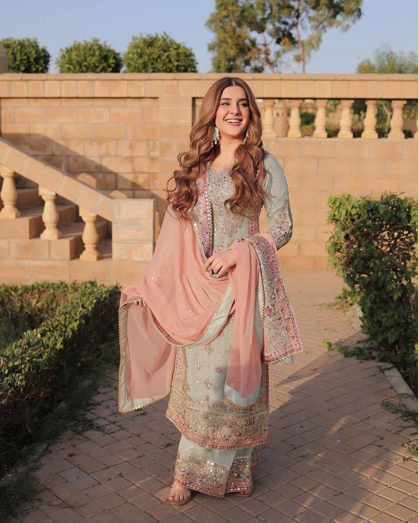 ZD 10099 Blue Fox Georgette Salwar Suit with Sequins Work & Embroidery Work. Get it for ₹2399. Delivery 4-6 Working Days. Shop now. | Jump Suits, Straight Suits, Casual Suits, Creative suits, Designer Suits, Palazzo Suits, Party Wear Suits, Patiala Suits, Salwar suit