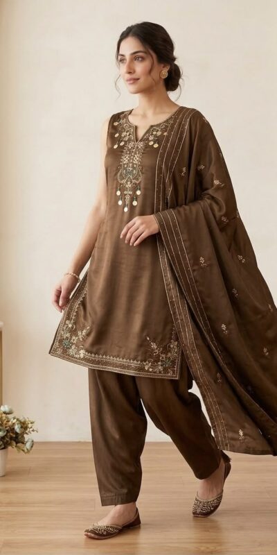 LG 2126 Brown Cos Moss Salwar Suit with Embroidery Work & Sequins Work. Affordable Price ₹2149. Delivery 4-6 Working Days. Shop now. | Jump Suits, Straight Suits, Casual Suits, Creative suits, Designer Suits, Palazzo Suits, Party Wear Suits, Patiala Suits, Salwar suit