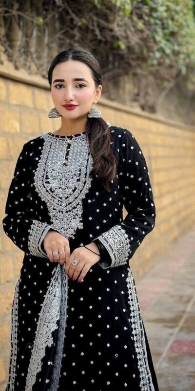 ZB 5064 Black Faux Georgette Salwar Suit with Embroidery Work. Available at ₹2049 only. Delivery 4-6 Working Days. Shop now. | Jump Suits, Straight Suits, Casual Suits, Creative suits, Designer Suits, Palazzo Suits, Party Wear Suits, Patiala Suits, Salwar suit