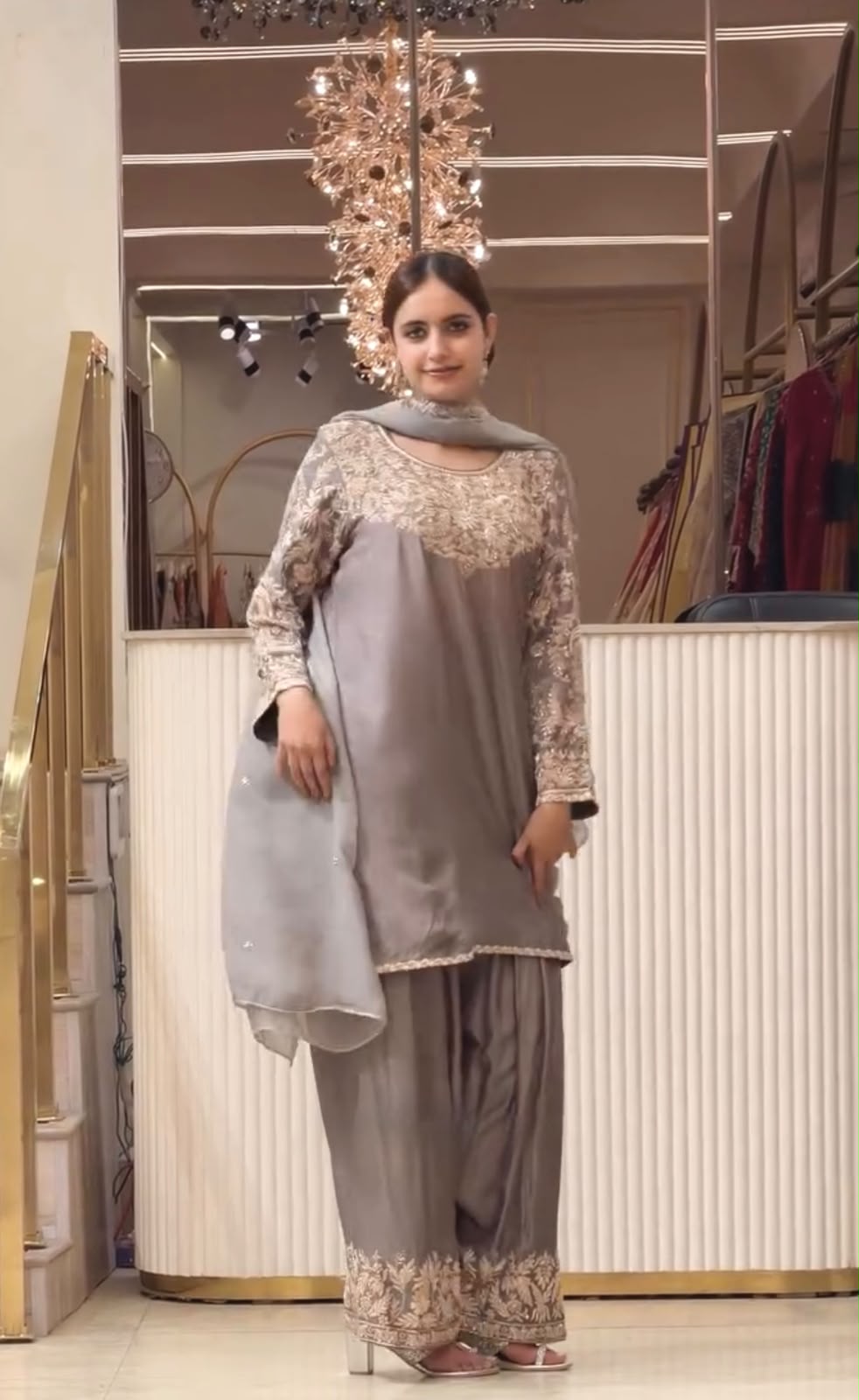 AD 242 Grey Color Chinon Silk Salwar Suit with Embroidery Work. Online Get it for ₹2249. Delivery 4-6 Working Days. Shop now. | Jump Suits, Straight Suits, Casual Suits, Creative suits, Designer Suits, Palazzo Suits, Party Wear Suits, Patiala Suits, Salwar suit