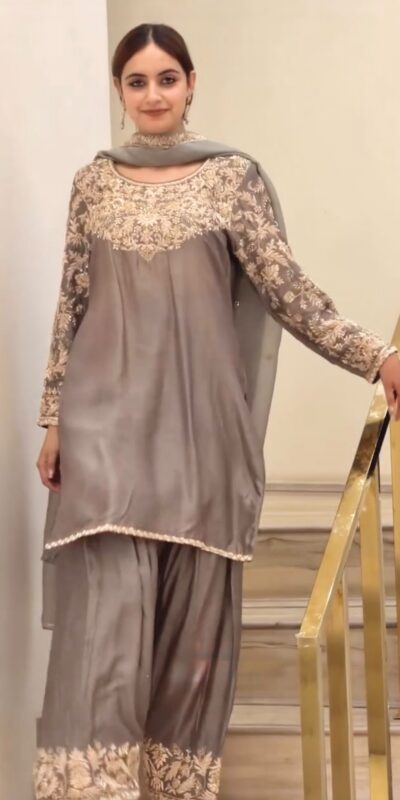 AD 242 Grey Color Chinon Silk Salwar Suit with Embroidery Work. Online Get it for ₹2249. Delivery 4-6 Working Days. Shop now. | Jump Suits, Straight Suits, Casual Suits, Creative suits, Designer Suits, Palazzo Suits, Party Wear Suits, Patiala Suits, Salwar suit