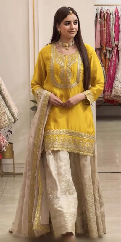 NSR 908 Yellow Color Chinon Silk Salwar Suit with Embroidery Work. Online Get it for ₹2399. Delivery 4-6 Working Days. Shop now. | Jump Suits, Straight Suits, Casual Suits, Creative suits, Designer Suits, Palazzo Suits, Party Wear Suits, Patiala Suits, Salwar suit