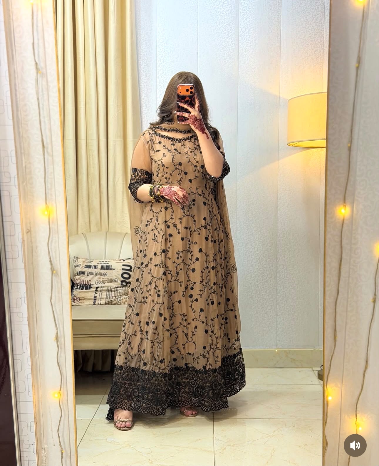 WW 1277 Cream Fox Perfect for Wedding, Party, Durga Puja, Diwali, Anniversary Georgette Gown. Now at just ₹2399. Delivery 4-6 Working Days. Shop now. | Bollywood Gowns, Creative Gowns, Designer Gowns, Embroidered Gowns, Gowns, Party Wear Gowns