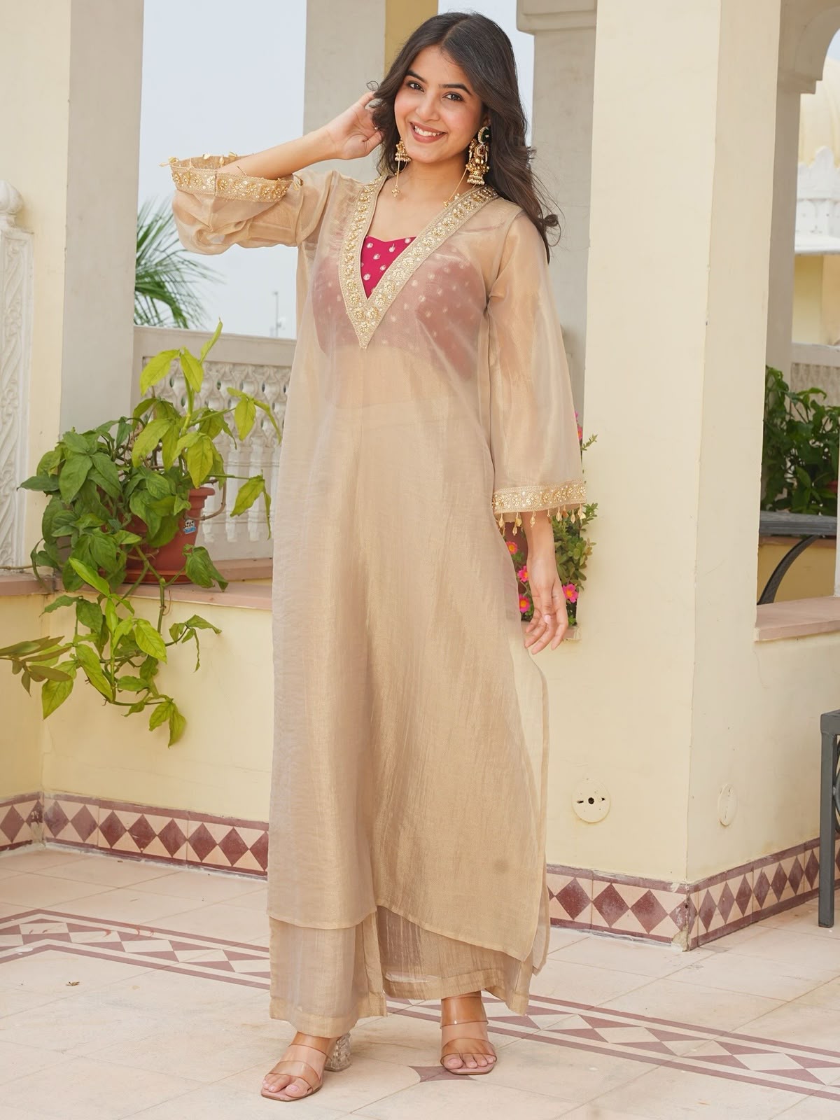 AD 241 Cream in Golden Tissue Embroidery Work & Sequins Work Salwar Suit. Get it for ₹2149. Delivery 4-6 Working Days. Shop now. | Jump Suits, Straight Suits, Casual Suits, Creative suits, Designer Suits, Palazzo Suits, Party Wear Suits, Patiala Suits, Salwar suit