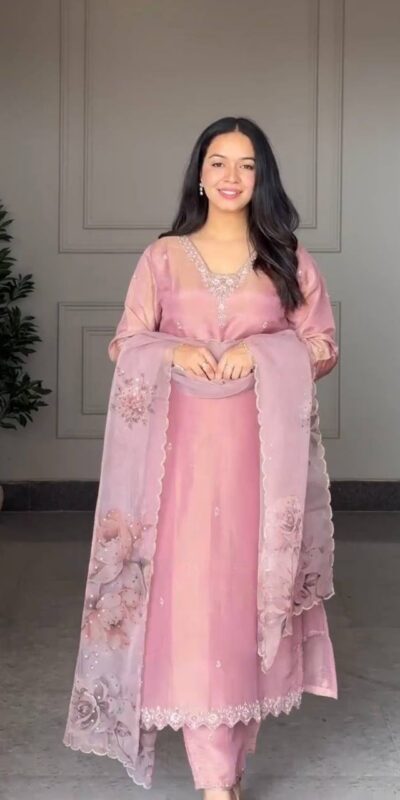 DB 006 Pink Pure Natural Crep Salwar Suit with Moti Work & Embroidery Work. Affordable Price ₹2199. Delivery 4-6 Working Days. Shop now. | Jump Suits, Straight Suits, Casual Suits, Creative suits, Designer Suits, Palazzo Suits, Party Wear Suits, Patiala Suits, Salwar suit
