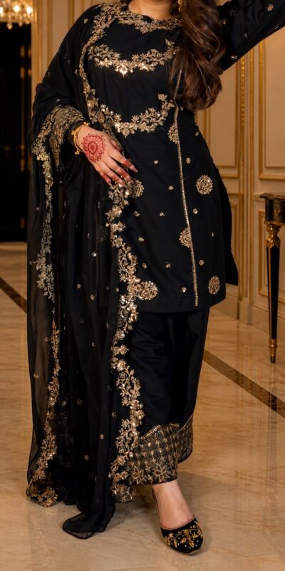 ST 251 Black Faux Georgette Salwar Suit with Mirror Work & Embroidery Work. Get it for ₹2349. Delivery 4-6 Working Days. Shop now. | Jump Suits, Straight Suits, Casual Suits, Creative suits, Designer Suits, Palazzo Suits, Party Wear Suits, Patiala Suits, Salwar suit
