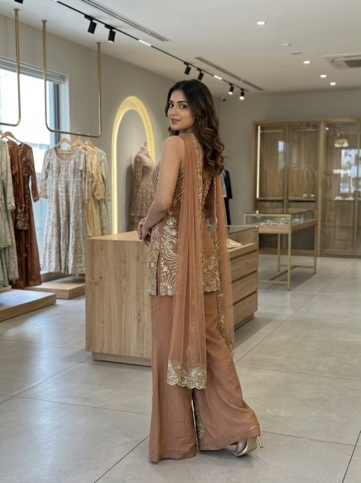 LG 2136 Brown Cos Moss Salwar Suit with Embroidery Work & Sequins Work. Affordable Price ₹2399. Delivery 4-6 Working Days. Shop now. | Jump Suits, Straight Suits, Casual Suits, Creative suits, Designer Suits, Palazzo Suits, Party Wear Suits, Patiala Suits, Salwar suit