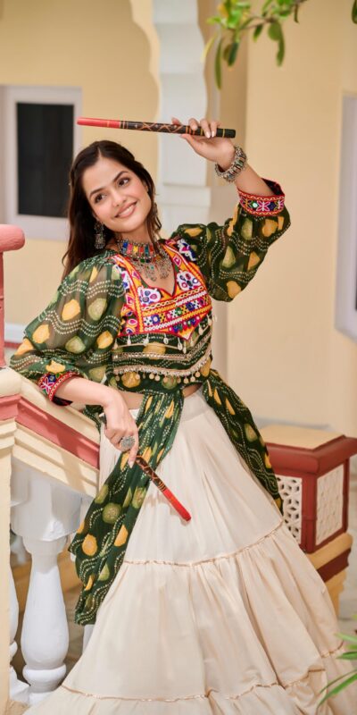 Ram 131 Green in Pure Cotton Mirror Work & Gamthi Work Lehenga Choli . Exclusive Offer ₹2949. Delivery 4-6 Working Days. Shop now. | Bollywood Lehenga, Creative Lehenga, Designer Lehenga, Embroidered Lehenga, Lehenga, Party Wear Lehenga