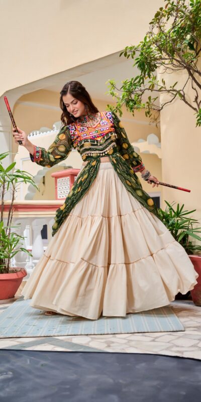 Ram 131 Green in Pure Cotton Mirror Work & Gamthi Work Lehenga Choli . Exclusive Offer ₹2949. Delivery 4-6 Working Days. Shop now. | Bollywood Lehenga, Creative Lehenga, Designer Lehenga, Embroidered Lehenga, Lehenga, Party Wear Lehenga