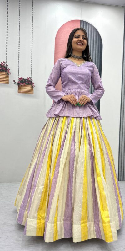 PC 573 Lavender in Jacquard Silk Designer Work Lehenga Choli . Introductory Price ₹2249. Delivery 4-6 Working Days. Shop now. | Bollywood Lehenga, Creative Lehenga, Designer Lehenga, Embroidered Lehenga, Lehenga, Party Wear Lehenga