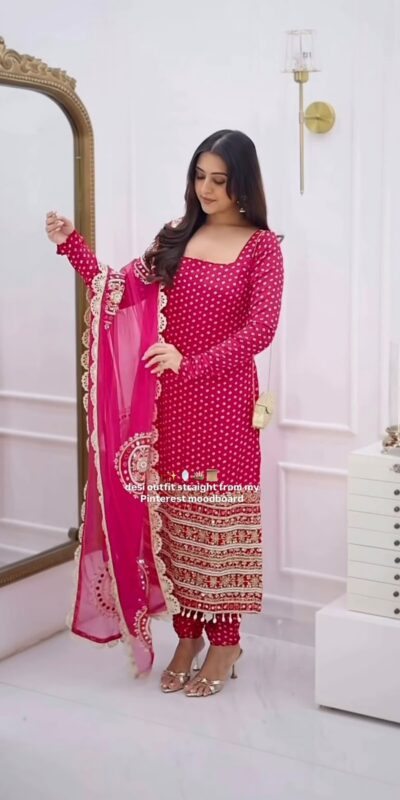 NSR 912 Pink Faux Georgette Salwar Suit with Mirror Work & Embroidery Work. Get it for ₹2349. Delivery 4-6 Working Days. Shop now. | Jump Suits, Straight Suits, Casual Suits, Creative suits, Designer Suits, Palazzo Suits, Party Wear Suits, Patiala Suits, Salwar suit