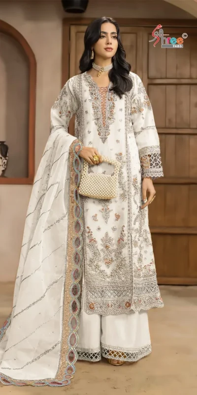 FC 1232 White| White Chiffon Salwar Suit with Embroidery Work & Sequins Work. Introductory Price ₹2649. Delivery 4-6 Working Days. Shop now. | Jump Suits, Straight Suits, Casual Suits, Creative suits, Designer Suits, Palazzo Suits, Party Wear Suits, Patiala Suits, Salwar suit