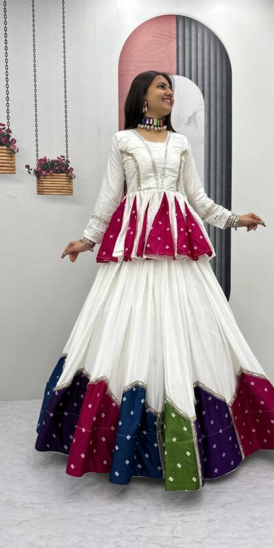 PC N54 White in Pure Cotton Mirror Work & Gamthi Work Lehenga Choli . Exclusive Offer ₹3049. Delivery 4-6 Working Days. Shop now. | Bollywood Lehenga, Creative Lehenga, Designer Lehenga, Embroidered Lehenga, Lehenga, Party Wear Lehenga