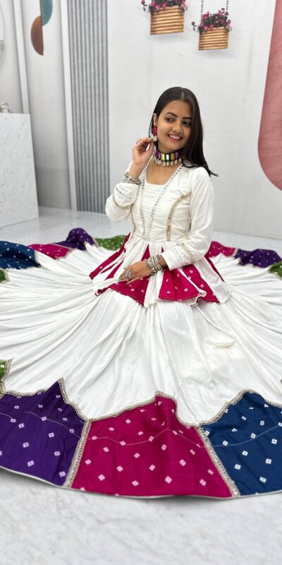 PC N54 White in Pure Cotton Mirror Work & Gamthi Work Lehenga Choli . Exclusive Offer ₹3049. Delivery 4-6 Working Days. Shop now. | Bollywood Lehenga, Creative Lehenga, Designer Lehenga, Embroidered Lehenga, Lehenga, Party Wear Lehenga