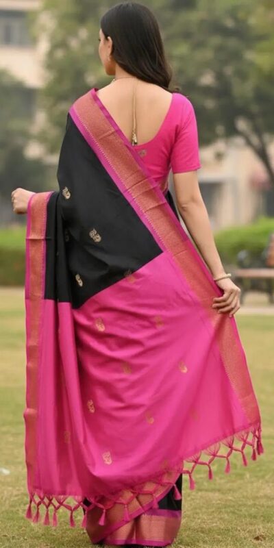 KP 7009 Black Soft Lichi Silk Saree with Lace Work & Lace Border. Introductory Price ₹1649. Delivery 4-6 Working Days. Shop now. | Bollywood Sarees, Creative Sarees, Designer Sarees, Embroidered Sarees, Ethnic Saree, Modern Digital sarees, Party Wear Sarees, Sarees