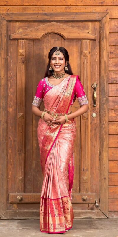 KP 6084 Peach Soft Lichi Silk Saree with Lace Work & Lace Border. Introductory Price ₹1449. Delivery 4-6 Working Days. Shop now. | Bollywood Sarees, Creative Sarees, Designer Sarees, Embroidered Sarees, Ethnic Saree, Modern Digital sarees, Party Wear Sarees, Sarees