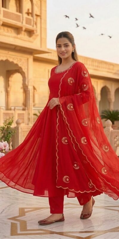 VLM 351 Red Fox Perfect for Wedding, Party, Durga Puja, Diwali, Anniversary –Georgette Gown. Now at just ₹2199. Delivery 4-6 Working Days. Shop now. | Bollywood Gowns, Creative Gowns, Designer Gowns, Embroidered Gowns, Gowns, Party Wear Gowns