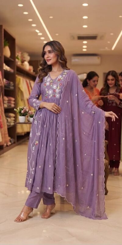 LG 2131 Lavender Mul Chanderi Salwar Suit with Embroidery Work & Sequins Work. Festive Deal ₹2199. Delivery 4-6 Working Days. Shop nowp | Jump Suits, Straight Suits, Casual Suits, Creative suits, Designer Suits, Palazzo Suits, Party Wear Suits, Patiala Suits, Salwar suit