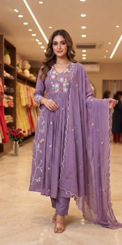 LG 2131 Lavender Mul Chanderi Salwar Suit with Embroidery Work & Sequins Work. Festive Deal ₹2199. Delivery 4-6 Working Days. Shop nowp | Jump Suits, Straight Suits, Casual Suits, Creative suits, Designer Suits, Palazzo Suits, Party Wear Suits, Patiala Suits, Salwar suit