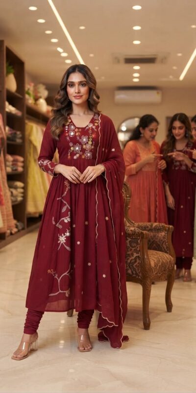 LG 2131 Maroon Mul Chanderi Salwar Suit with Embroidery Work & Sequins Work. Festive Deal ₹2199. Delivery 4-6 Working Days. Shop nowp | Jump Suits, Straight Suits, Casual Suits, Creative suits, Designer Suits, Palazzo Suits, Party Wear Suits, Patiala Suits, Salwar suit