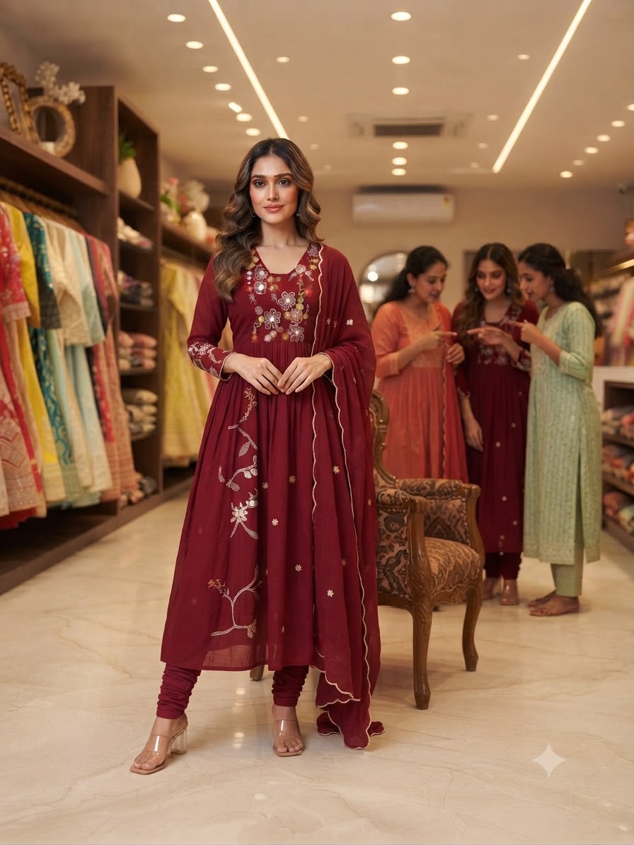 LG 2131 Maroon Mul Chanderi Salwar Suit with Embroidery Work & Sequins Work. Festive Deal ₹2199. Delivery 4-6 Working Days. Shop nowp | Jump Suits, Straight Suits, Casual Suits, Creative suits, Designer Suits, Palazzo Suits, Party Wear Suits, Patiala Suits, Salwar suit