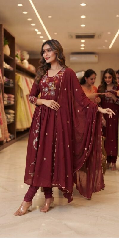 LG 2131 Maroon Mul Chanderi Salwar Suit with Embroidery Work & Sequins Work. Festive Deal ₹2199. Delivery 4-6 Working Days. Shop nowp | Jump Suits, Straight Suits, Casual Suits, Creative suits, Designer Suits, Palazzo Suits, Party Wear Suits, Patiala Suits, Salwar suit