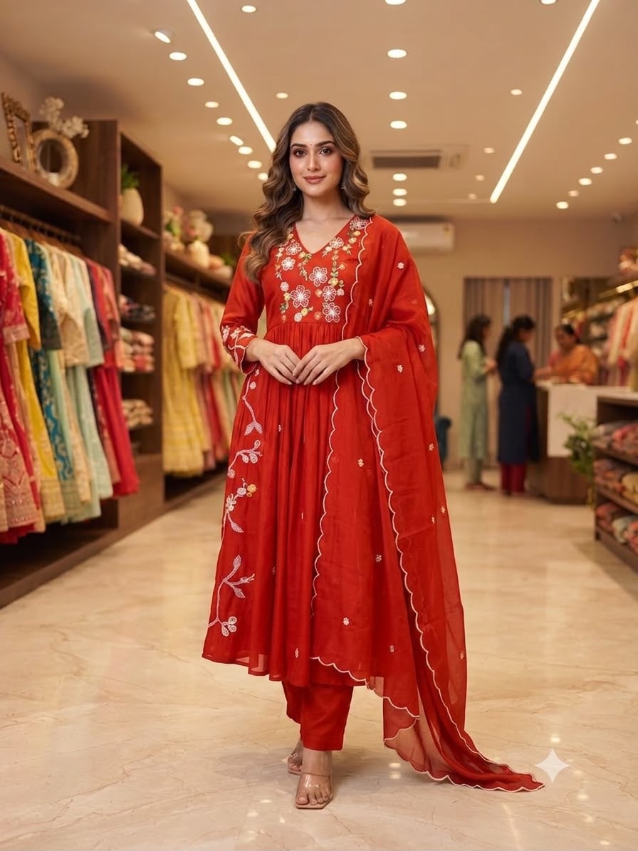 LG 2131 Red Mul Chanderi Salwar Suit with Embroidery Work & Sequins Work. Festive Deal ₹2199. Delivery 4-6 Working Days. Shop nowp | Jump Suits, Straight Suits, Casual Suits, Creative suits, Designer Suits, Palazzo Suits, Party Wear Suits, Patiala Suits, Salwar suit