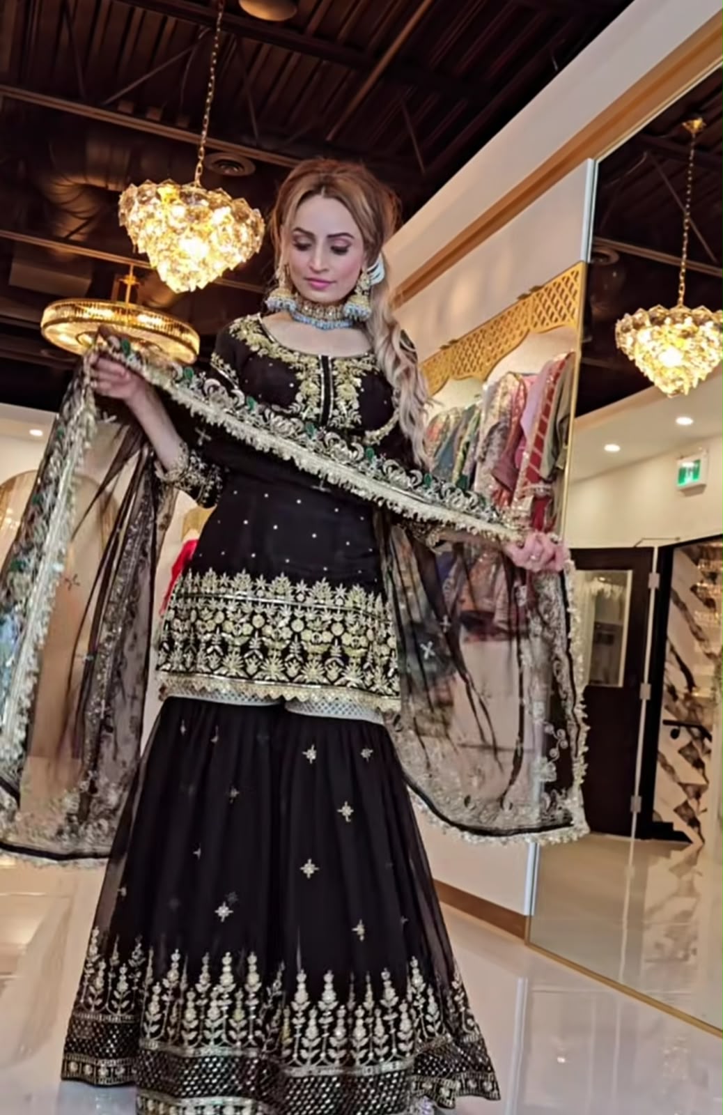 NF 1246 Black Faux Georgette Salwar Suit with Mirror Work & Embroidery Work. Get it for ₹2449. Delivery 4-6 Working Days. Shop now. | Jump Suits, Straight Suits, Casual Suits, Creative suits, Designer Suits, Palazzo Suits, Party Wear Suits, Patiala Suits, Salwar suit