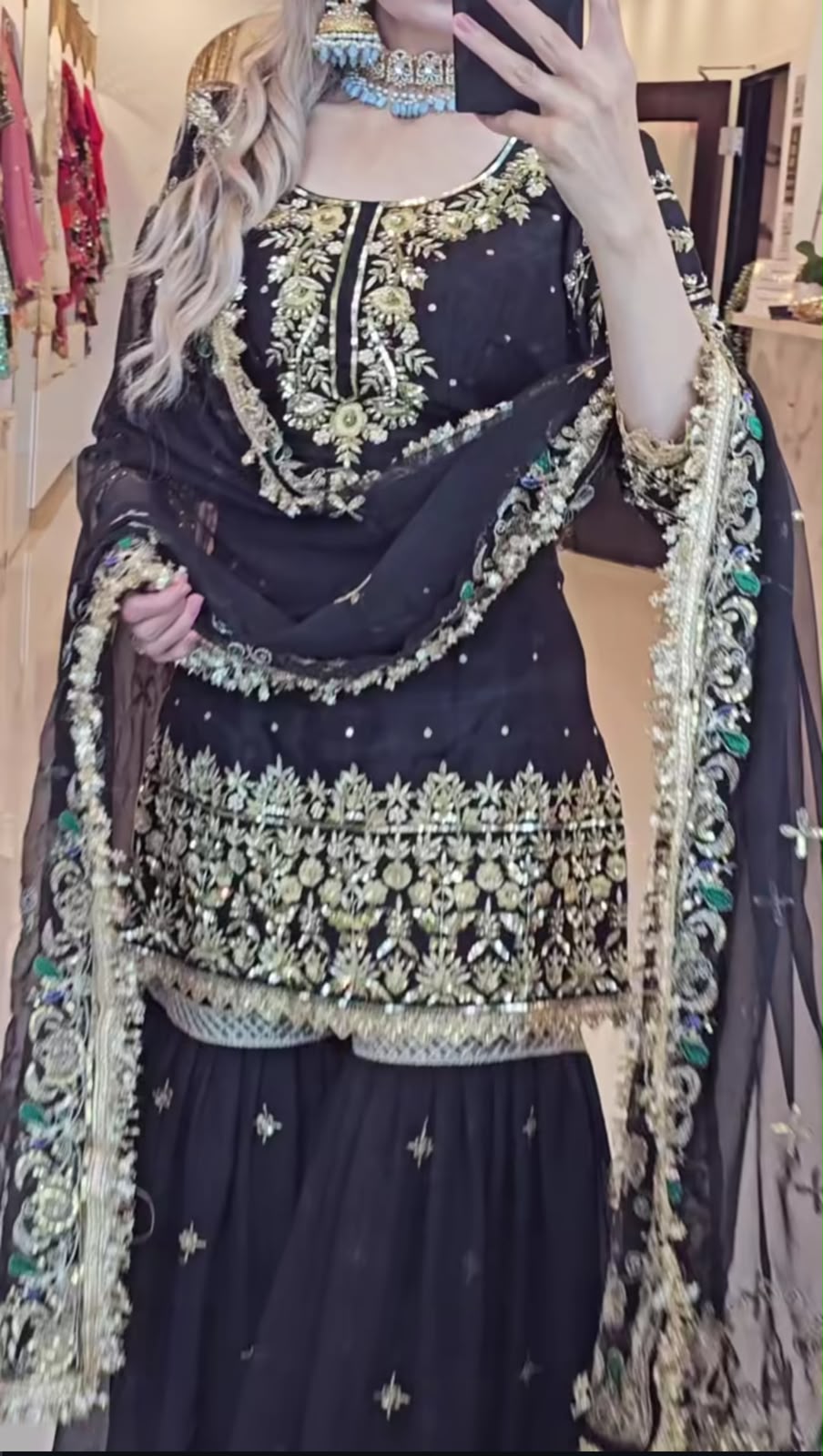 NF 1246 Black Faux Georgette Salwar Suit with Mirror Work & Embroidery Work. Get it for ₹2449. Delivery 4-6 Working Days. Shop now. | Jump Suits, Straight Suits, Casual Suits, Creative suits, Designer Suits, Palazzo Suits, Party Wear Suits, Patiala Suits, Salwar suit
