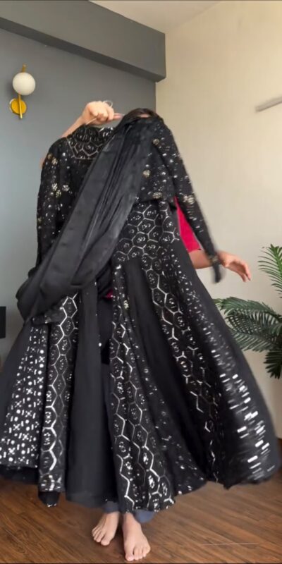 RTC 5994 Black Faux Georgette Salwar Suit with Mirror Work & Embroidery Work. Get it for ₹2399. Delivery 4-6 Working Days. Shop now. | Jump Suits, Straight Suits, Casual Suits, Creative suits, Designer Suits, Palazzo Suits, Party Wear Suits, Patiala Suits, Salwar suit