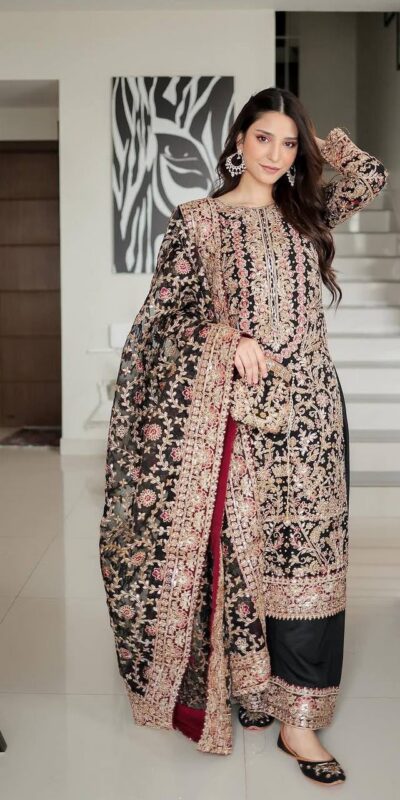KF 1666 Black Faux Georgette Salwar Suit with Mirror Work & Embroidery Work. Get it for ₹2999. Delivery 4-6 Working Days. Shop now. | Jump Suits, Straight Suits, Casual Suits, Creative suits, Designer Suits, Palazzo Suits, Party Wear Suits, Patiala Suits, Salwar suit