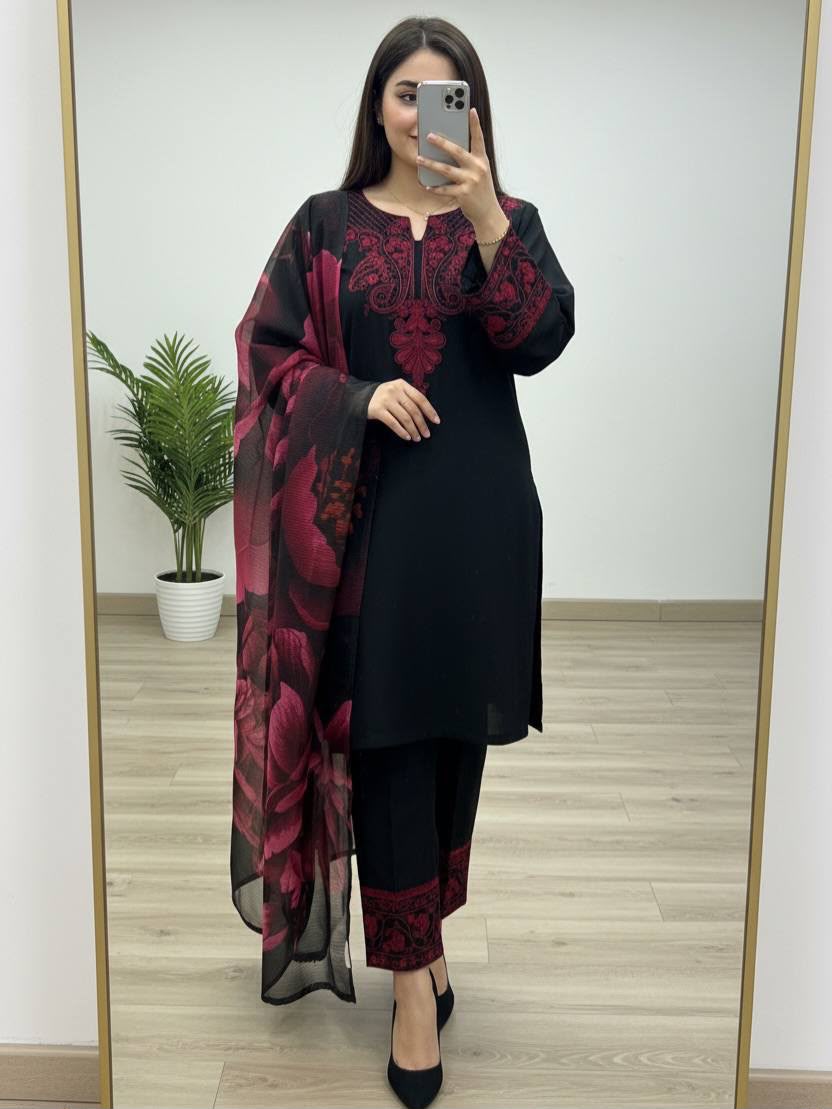 ST 242 Black Roman Silk Salwar Suit with Sequins Work & Embroidery Work. Available at ₹2099 only. Delivery 4-6 Working Days. Shop now. | Jump Suits, Straight Suits, Casual Suits, Creative suits, Designer Suits, Palazzo Suits, Party Wear Suits, Patiala Suits, Salwar suit