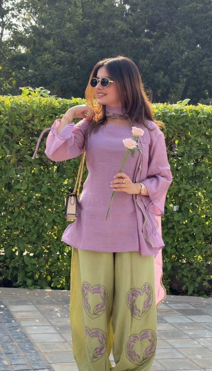 MD 3106 Lavender Mal Chanderi Salwar Suit Perfect for Wedding, Party, Baisakhi, Housewarming, Sangeet – Introductory Price ₹2249. Delivery 4-6 Working D | Jump Suits, Straight Suits, Casual Suits, Creative suits, Designer Suits, Palazzo Suits, Party Wear Suits, Patiala Suits, Salwar suit